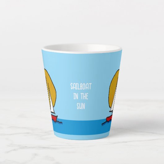 Zeilboot in de zon Deep Red Latte Mok (Voorkant)