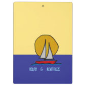 Zeilboot in de zon klembord (Achterkant)