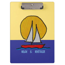 Zeilboot in de zon klembord