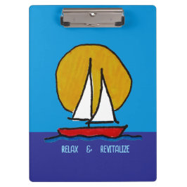 Zeilboot in de zon klembord