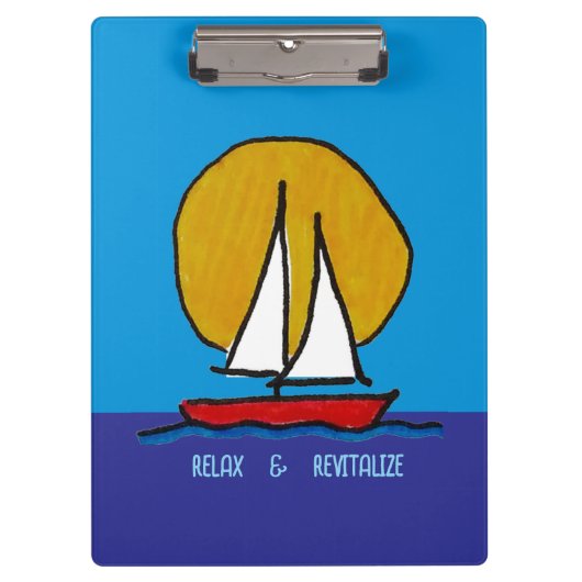 Zeilboot in de zon klembord (Voorkant)