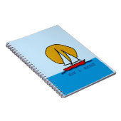 Zeilboot in de zon klembord notitieboek (Rechterzijde)
