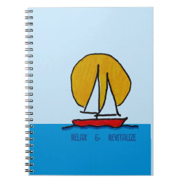 Zeilboot in de zon klembord notitieboek