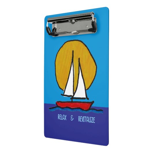 Zeilboot in de zon mini klembord (Angled2)