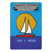 Zeilboot in de zon mini klembord (Voorkant)