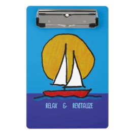 Zeilboot in de zon mini klembord