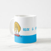 Zeilboot in de zon Relax & Revitalize Koffiemok (Voorkant links)