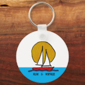 Zeilboot in de zon - Relax & Revitalize Sleutelhanger (Achterkant)