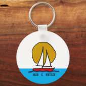 Zeilboot in de zon - Relax & Revitalize Sleutelhanger (Voorkant)