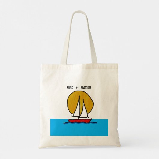 Zeilboot in de zon - Relax & Revitalize Tote Bag (Achterkant)