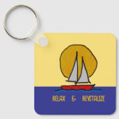 Zeilboot in de zon sleutelhanger (Voorkant)