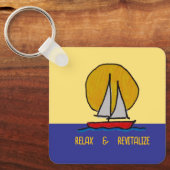 Zeilboot in de zon sleutelhanger (Voorkant)