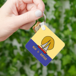 Zeilboot in de zon sleutelhanger