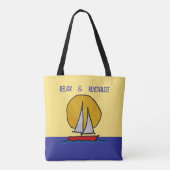 Zeilboot in de zon tote bag (Achterkant)