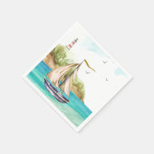 Zeilboot in een Turquoise Ocean Napkins Servet (Hoek)
