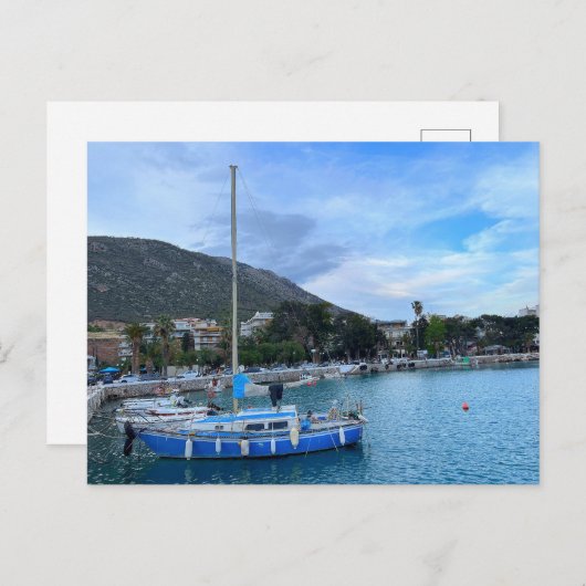 Zeilboot in Harbour Corinth Greece Briefkaart (Voorkant / Achterkant)
