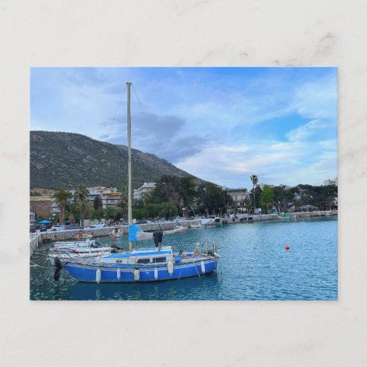 Zeilboot in Harbour Corinth Greece Briefkaart (Voorkant)