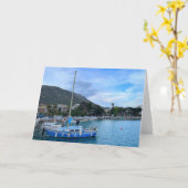 Zeilboot in Harbour Corinth Greece Kaart (Gele Bloem)