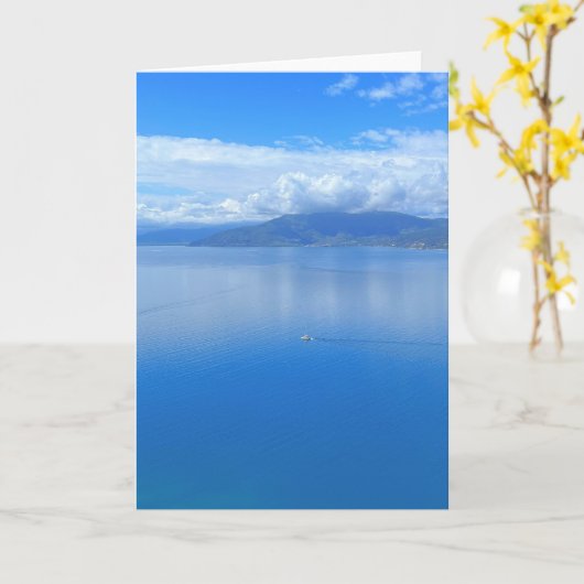 Zeilboot in het Zee nafplion Griekenland Kaart (Gele Bloem)