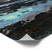 Zeilboot in het zee (onttrokken) poster (Hoek)