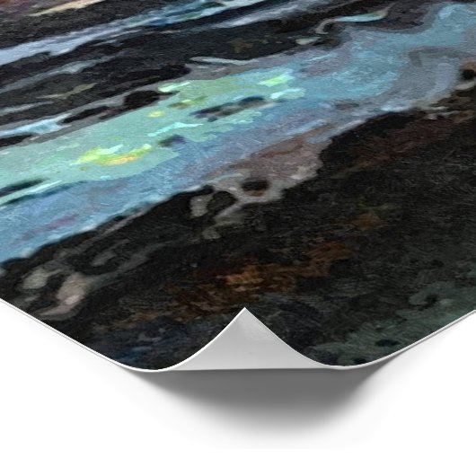 Zeilboot in het zee (onttrokken) poster (Hoek)