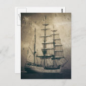  zeilboot in het Zee van de Noordzee Briefkaart (Voorkant / Achterkant)