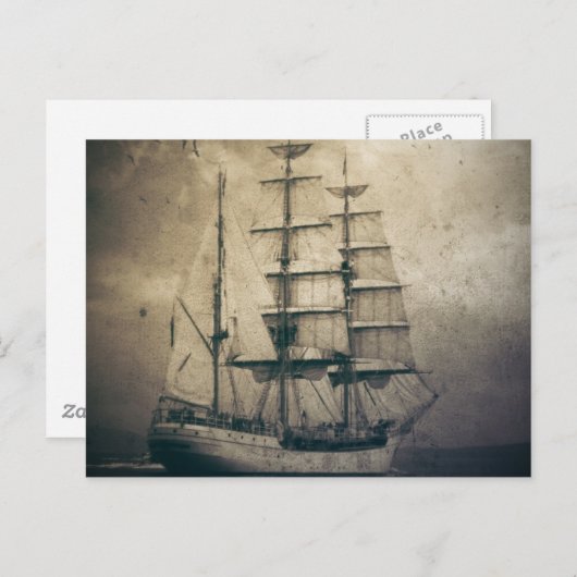 zeilboot in het Zee van de Noordzee Briefkaart (Voorkant / Achterkant)