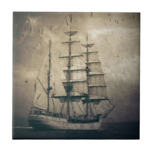 zeilboot in het Zee van de Noordzee Tegeltje