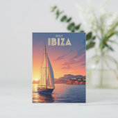 Zeilboot in Ibiza Spanje Reizen Briefkaart (Staand voorkant)
