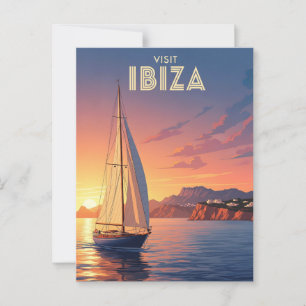 Zeilboot in Ibiza Spanje Reizen Briefkaart