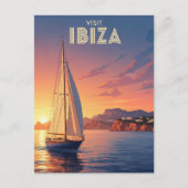 Zeilboot in Ibiza Spanje Reizen Briefkaart (Voorkant)