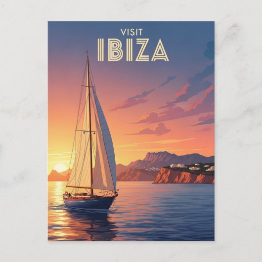 Zeilboot in Ibiza Spanje Reizen Briefkaart (Voorkant)