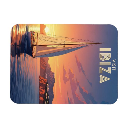 Zeilboot in Ibiza Spanje Reizen Magneet (Horizontaal)