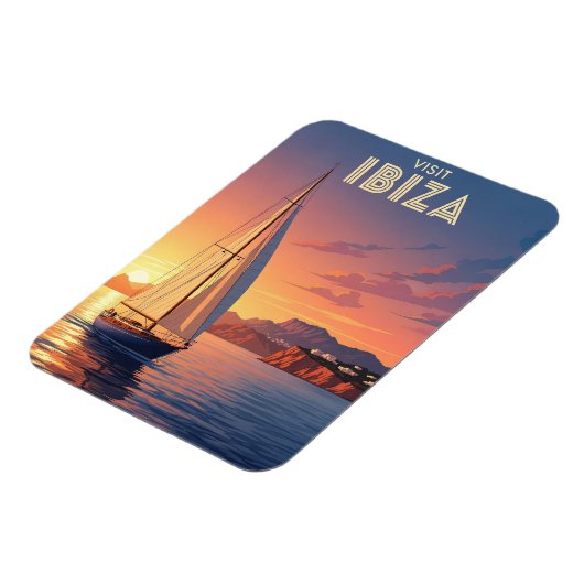 Zeilboot in Ibiza Spanje Reizen Magneet (Linkerzijde)