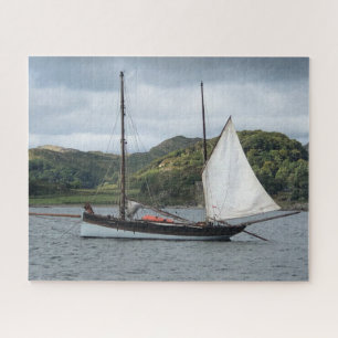Zeilboot in Loch Crinan, Schotland Legpuzzel