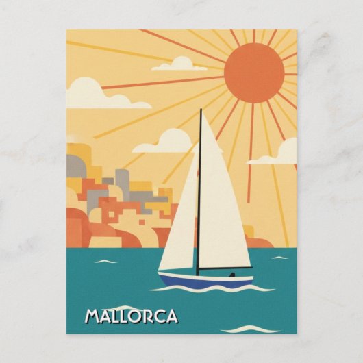 Zeilboot in Mallorca Spanje Reizen Briefkaart (Voorkant)