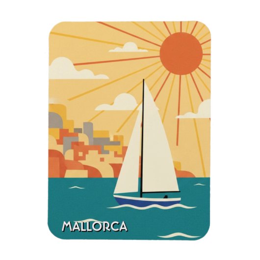 Zeilboot in Mallorca Spanje Reizen Magneet (Verticaal)