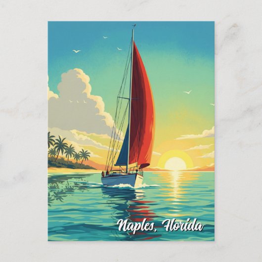 Zeilboot in Napels Florida Reizen Briefkaart (Voorkant)