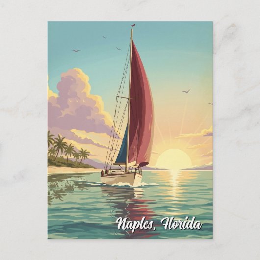 Zeilboot in Naples Florida Reis Briefkaart (Voorkant)