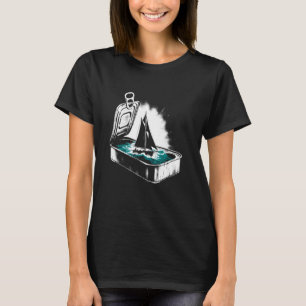 Zeilboot in Sardine Can -  grafisch zeilen T-shirt