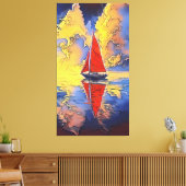 Zeilboot in schilderstijl Canvas Print (Insitu (Woonkamer))