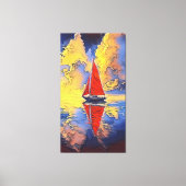 Zeilboot in schilderstijl Canvas Print (Voorkant)