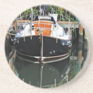 Zeilboot in Slip Sandstone-Onderzetter Zandsteen Onderzetter