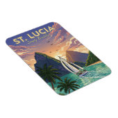 Zeilboot in St. Lucia Caribbean reizen Magneet (Rechterzijde)