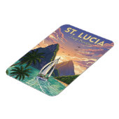 Zeilboot in St. Lucia Caribbean reizen Magneet (Linkerzijde)