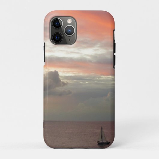 Zeilboot in Sunset Beauful Pink Seascape Case-Mate iPhone Case (Achterkant)