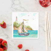 Zeilboot in Turquoise Oceaan Servetten (Insitu)