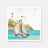 Zeilboot in Turquoise Oceaan Servetten (Voorkant)