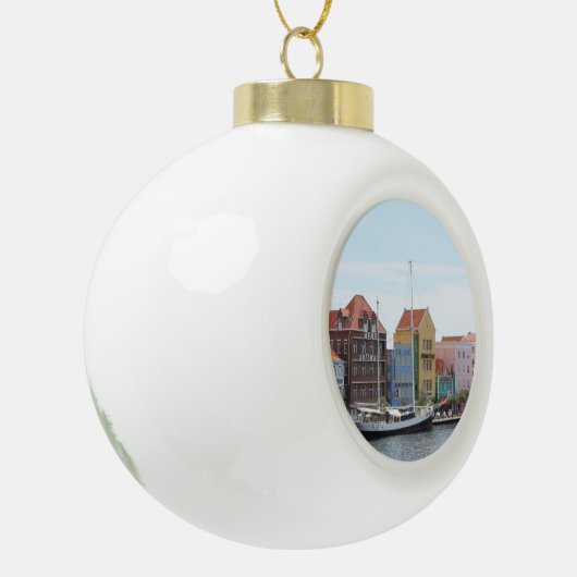 Zeilboot in Willemstad Keramische Bal Ornament (Links)