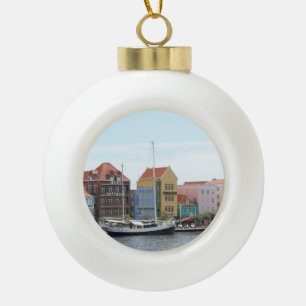 Zeilboot in Willemstad Keramische Bal Ornament